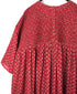 NMDS26253 80s VOILE SMALL GENTIANA BLOCK PRINT BACK OPENING PULLOVER DRESS WITH MINI PINTUCK