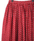 NMDS26254 80s VOILE SMALL GENTIANA BLOCK PRINT GATHERED SKIRT WITH LINING