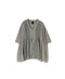 NMDS26262D ORGANIC COTTON/LINEN PATCHWORK OVERDYE V-NECK S/SLEEVE SHIRT WITH MINI PINTUCK
