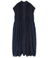 NMDS26264D ORGANIC COTTON/LINEN PATCHWORK OVERDYE BANDED F/SLEEVE SHIRT DRESS WITH MINI PINTUCK