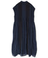 NMDS26264D ORGANIC COTTON/LINEN PATCHWORK OVERDYE BANDED F/SLEEVE SHIRT DRESS WITH MINI PINTUCK