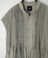 NMDS26264D ORGANIC COTTON/LINEN PATCHWORK OVERDYE BANDED F/SLEEVE SHIRT DRESS WITH MINI PINTUCK