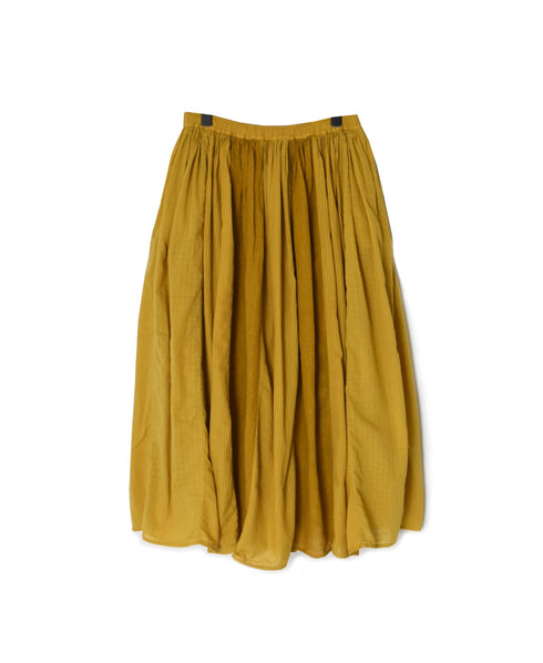 NMDS26265D 80s ORGANIC COTTON/80s LINEN PATCHWORK OVERDYE RAJASTHAN TUCK GATHERED SKIRT