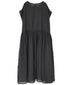 NMDS26272 80s POWER LOOM LINEN PLAIN BOAT-NECK LACE PULLOVER DRESS