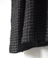 NMDS26284 80s POWER LOOM LINEN CHECK REGULAR COLLAR DRESS WITH RAJASTAN GATHER