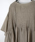 NMDS26501D 80s ORGANIC DOBIE CHECK OVERDYE CREW-NECK BUTTON SHIRT WITH PINTUCK