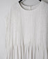 NMDS26503D 80s ORGANIC DOBIE CHECK OVERDYE CREW-NECK F/SL DRESS WITH PINTUCK