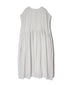 NMDS26503D 80s ORGANIC DOBIE CHECK OVERDYE CREW-NECK F/SL DRESS WITH PINTUCK