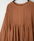 NMDS26511D 80s ORGANIC VOILE STRIPE (OVERDYE) CREW-NECK 3/4 SL SHIRT WITH MINI PINTUCK