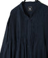 NMDS26512D 80s ORGANIC VOILE STRIPE (OVERDYE) MINI PINTUCK BANDED SHIRT