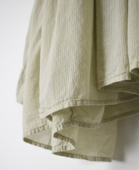 NMDS26512D 80s ORGANIC VOILE STRIPE (OVERDYE) MINI PINTUCK BANDED SHIRT