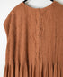 NMDS26513D 80s ORGANIC VOILE STRIPE (OVERDYE) CREW-NECK F/SL DRESS WITH PINTUCK