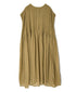 NMDS26513D 80s ORGANIC VOILE STRIPE (OVERDYE) CREW-NECK F/SL DRESS WITH PINTUCK