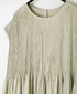 NMDS26513D 80s ORGANIC VOILE STRIPE (OVERDYE) CREW-NECK F/SL DRESS WITH PINTUCK
