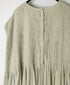 NMDS26513D 80s ORGANIC VOILE STRIPE (OVERDYE) CREW-NECK F/SL DRESS WITH PINTUCK