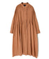 NMDS26514D 80s ORGANIC VOILE STRIPE (OVERDYE) BANDED SHIRT DRESS WITH MINI PINTUCK