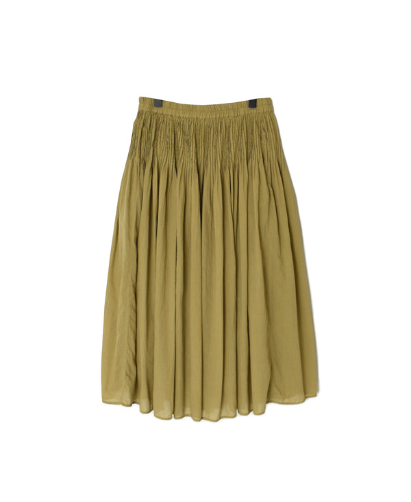 NMDS26515D 80s ORGANIC VOILE STRIPE (OVERDYE) MINI PINTUCK FLARED SKIRT