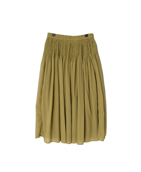 NMDS26515D 80s ORGANIC VOILE STRIPE (OVERDYE) MINI PINTUCK FLARED SKIRT