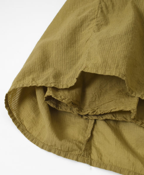 NMDS26515D 80s ORGANIC VOILE STRIPE (OVERDYE) MINI PINTUCK FLARED SKIRT