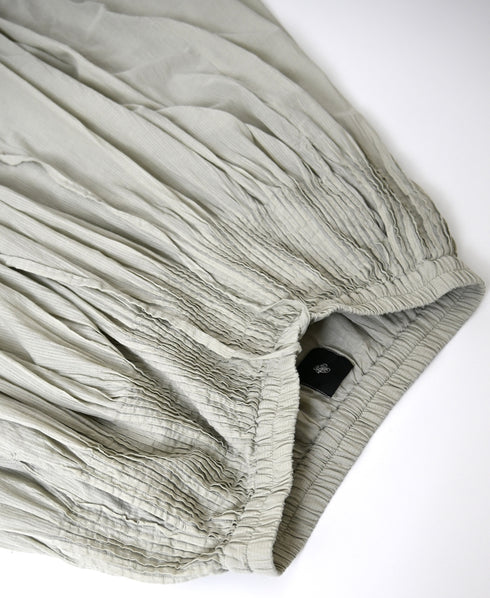 NMDS26515D 80s ORGANIC VOILE STRIPE (OVERDYE) MINI PINTUCK FLARED SKIRT