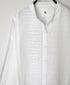 NMDS26521 60s ORGANIC CAMBRIC WITH EMB BANDED COLLAR PINTUCK & EMB SHIRT