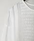 NMDS26522 60s ORGANIC CAMBRIC WITH EMB BACK OPENING CREW NECK PINTUCK & EMB SHIRT