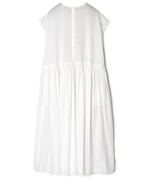 NMDS26523 60s ORGANIC CAMBRIC WITH EMB FRENCH/SL BACK OPENING DRESS