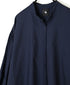 NMDS26531 60s ORGANIC POPLIN PLAIN BANDED COLLAR GATHERED SLEEVE SHIRT