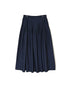 NMDS26535 60s ORGANIC POPLIN PLAIN PINTUCK FLARED SKIRT