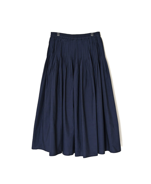 NMDS26535 60s ORGANIC POPLIN PLAIN PINTUCK FLARED SKIRT