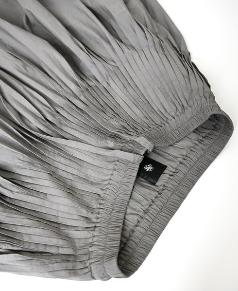 NMDS26535 60s ORGANIC POPLIN PLAIN PINTUCK FLARED SKIRT