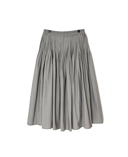 NMDS26535 60s ORGANIC POPLIN PLAIN PINTUCK FLARED SKIRT