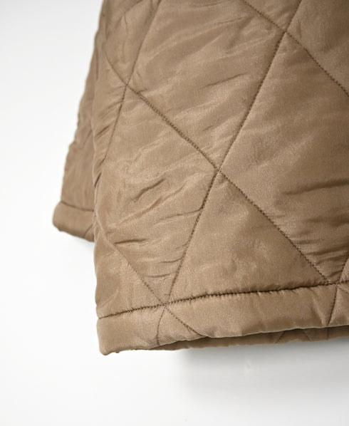 NMDS26551 BANGALORE SILK PLAIN PADDED C-NECK SHORT COAT