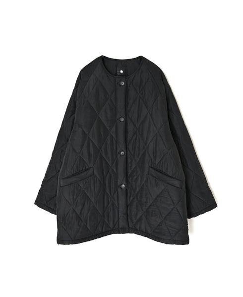 NMDS26551 BANGALORE SILK PLAIN PADDED C-NECK SHORT COAT