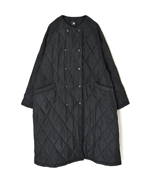 NMDS26552 BANGALORE SILK PLAIN PADDED NO COLLAR DOUBLE COAT
