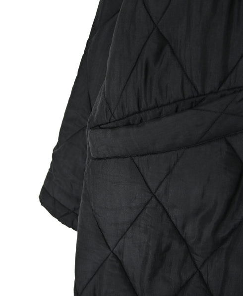 NMDS26552 BANGALORE SILK PLAIN PADDED NO COLLAR DOUBLE COAT
