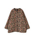 NMDS26561 BANGALORE SILK FLOWER PRINT PADDED C-NECK SHORT COAT