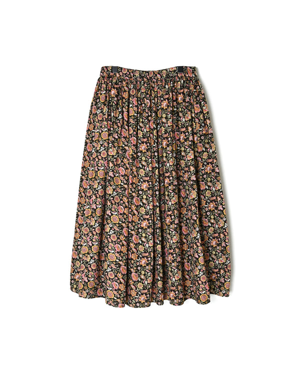 NMDS26564 BANGALORE SILK FLOWER PRINT STITCHED GATHERED SKIRT