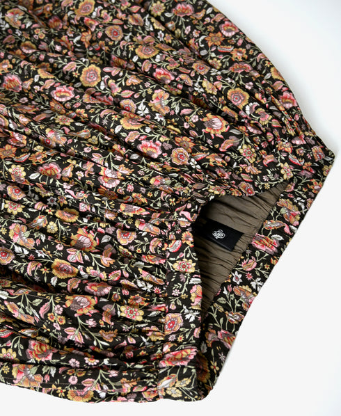 NMDS26564 BANGALORE SILK FLOWER PRINT STITCHED GATHERED SKIRT