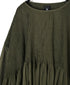 NMDS26601D ORGANIC MICRO CHECK&VOILE PLAIN PATCHWORK OVERDYE MINI PINTUCK PULLOVER