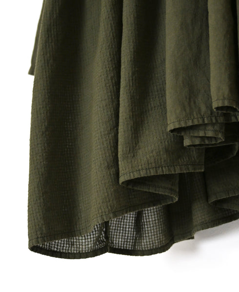 NMDS26601D ORGANIC MICRO CHECK&VOILE PLAIN PATCHWORK OVERDYE MINI PINTUCK PULLOVER