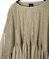 NMDS26601D ORGANIC MICRO CHECK&VOILE PLAIN PATCHWORK OVERDYE MINI PINTUCK PULLOVER