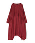 NMDS26602D ORGANIC MICRO CHECK&VOILE PLAIN PATCHWORK OVERDYE PINTUCK PULLOVER DRESS
