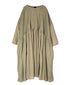 NMDS26602D ORGANIC MICRO CHECK&VOILE PLAIN PATCHWORK OVERDYE PINTUCK PULLOVER DRESS