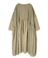 NMDS26602D ORGANIC MICRO CHECK&VOILE PLAIN PATCHWORK OVERDYE PINTUCK PULLOVER DRESS