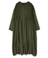 NMDS26604D ORGANIC MICRO CHECK&VOILE PLAIN PATCHWORK OVERDYE CREW-NECK BUTTON SHIRT MAXI DRESS WITH PINTUCK