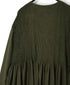 NMDS26604D ORGANIC MICRO CHECK&VOILE PLAIN PATCHWORK OVERDYE CREW-NECK BUTTON SHIRT MAXI DRESS WITH PINTUCK