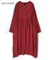 NMDS26604D ORGANIC MICRO CHECK&VOILE PLAIN PATCHWORK OVERDYE CREW-NECK BUTTON SHIRT MAXI DRESS WITH PINTUCK