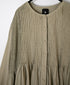 NMDS26604D ORGANIC MICRO CHECK&VOILE PLAIN PATCHWORK OVERDYE CREW-NECK BUTTON SHIRT MAXI DRESS WITH PINTUCK