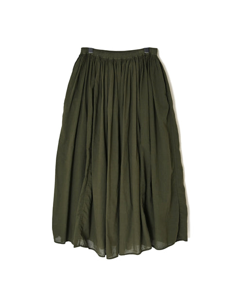 NMDS26605D ORGANIC MICRO CHECK&VOILE PLAIN PATCHWORK OVERDYE RAJASTHAN GATHERED SKIRT